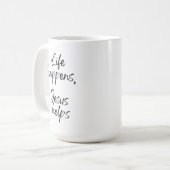 Mug Citation de foi chrétienne écrite à la main Minima (Devant gauche)
