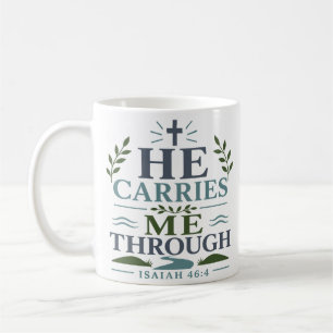 Mug Citation de foi chrétienne Il me porte