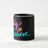 Mug Citation de foi chrétienne Only Believe noir (Centre)