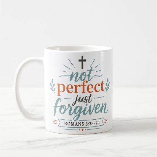 Mug Citation de foi chrétienne : Pas Parfait, Juste Pa (Gauche)