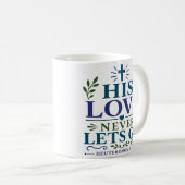 Mug Citation de foi dévotionnelle Son Amour Ne Lâche J (Devant droit)