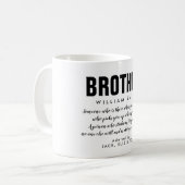 Mug Citation de frère moderne noir et blanc (Devant gauche)