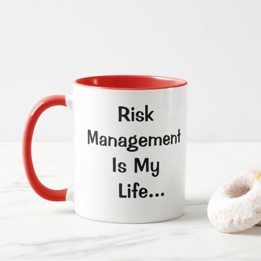 Mug Citation de gestion des risques amusante Gestionna (Avec donut)