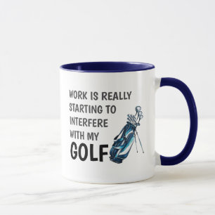 Mug Citation de golfeur drôle Travail Humour Heure de