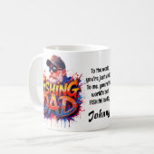 Mug Citation de graffiti de Pêcheur papa (Devant gauche)