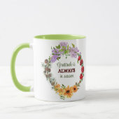 Mug Citation de Gratitude Couronne de Fleurs des Q (Gauche)