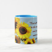 Mug Citation de Helen Keller avec le tournesol (Centre)