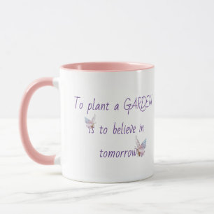 Mug Citation de jardin inspirationnelle avec papillon