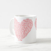 Mug Citation de la Bible 1 Corinthiens 13 Love Heart A (Devant gauche)