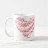 Mug Citation de la Bible 1 Corinthiens 13 Love Heart A (Gauche)