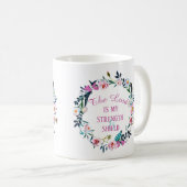 Mug Citation de la Bible couronne florale (Devant droit)
