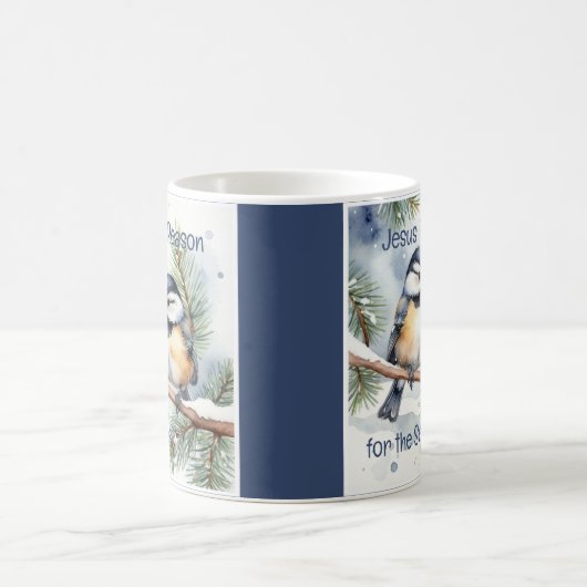 Mug Citation de la Bible de Noël Cute Chickadee Birds (Centre)
