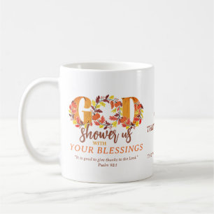 Mug Citation de la Bible pour la fête d'Action de grâc