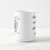 Mug Citation de la machine à coudre noire Floral rouge (Centre)