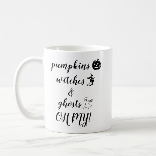 Mug Citation de la sorcière fantôme citrouille d'Hallo (Gauche)