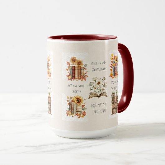 Mug Citation de l'amant de livre mignon Wrap (Devant droit)