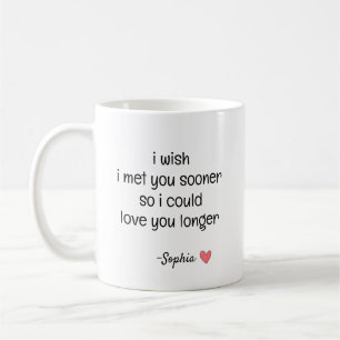 Mug Citation de l'amour romantique personnalisée