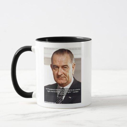 Mug Citation de LBJ "Knowing What's Right" (Gauche)