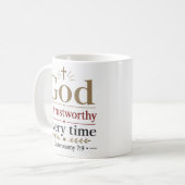 Mug Citation de l'Écriture : Dieu est fidèle à chaque (Devant gauche)