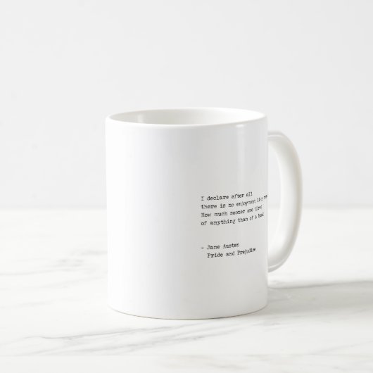 Mug Citation de lecture de la machine Jane Austen (Devant droit)