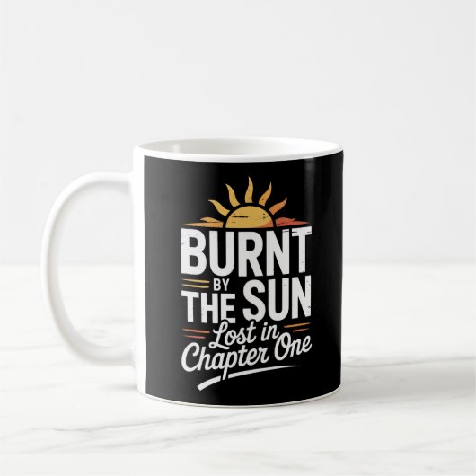 Mug Citation de lecture de soleil brûlant noir et blan (Gauche)