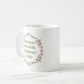 Mug Citation de livre de Jane Austen - roses roses (Devant gauche)
