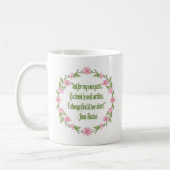 Mug Citation de livre de Jane Austen - roses roses (Gauche)