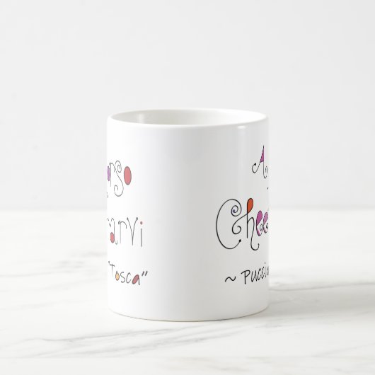 Mug Citation de l'opéra Puccini Tosca Anglais Italien (Centre)