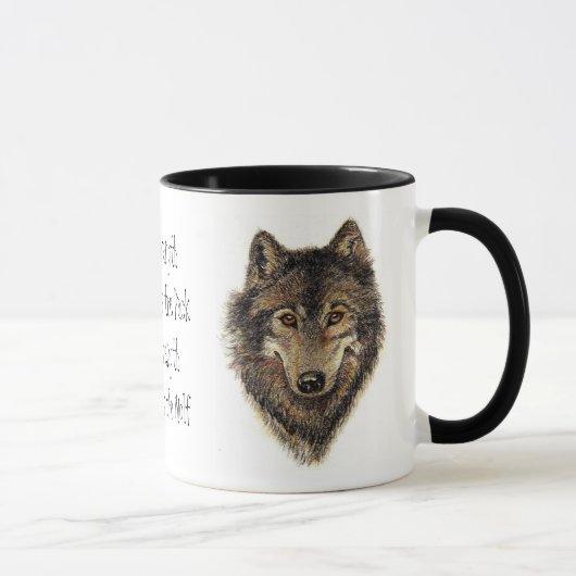 Mug Citation de loup et de pack - Collection d'animaux (Droite)