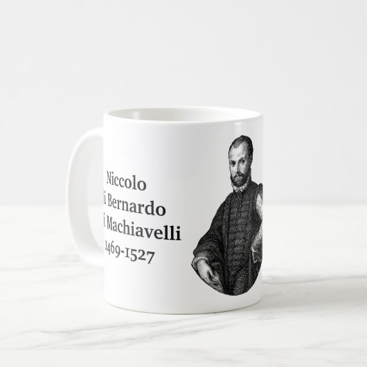 Mug Citation de Machiavelli sur l'intelligence (Devant gauche)