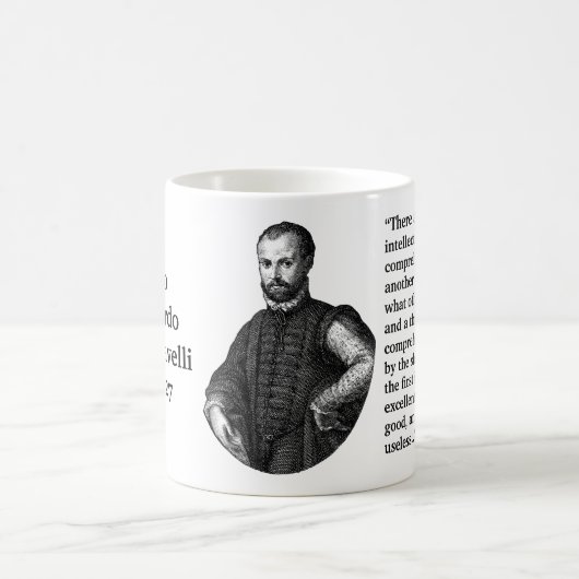 Mug Citation de Machiavelli sur l'intelligence (Centre)