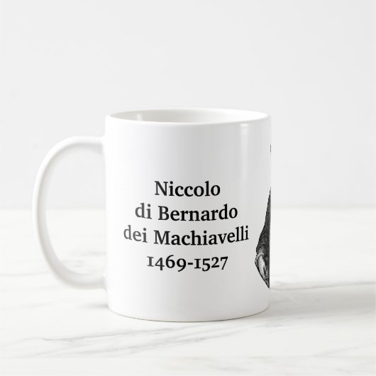Mug Citation de Machiavelli sur l'intelligence (Gauche)