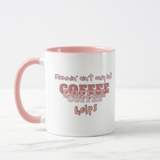 Mug Citation de maman drôle moderne rose (Gauche)