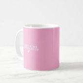 Mug Citation de maternité rose et blanc moderne (Devant gauche)