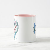 Mug Citation de mer Boss Ancre Fleurs Feuille Aquarell (Centre)