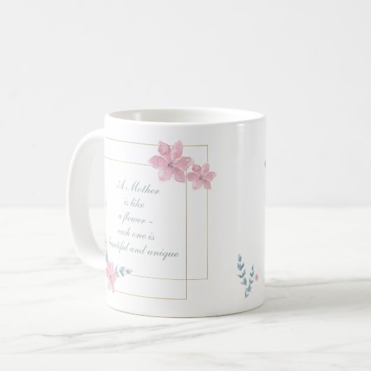 Mug Citation de Mère Fleur Géométrique Belle (Devant gauche)
