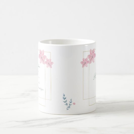 Mug Citation de Mère Fleur Géométrique Belle (Centre)