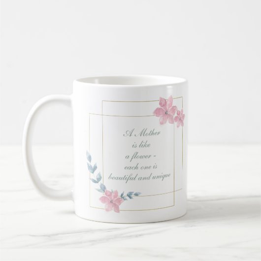 Mug Citation de Mère Fleur Géométrique Belle (Gauche)
