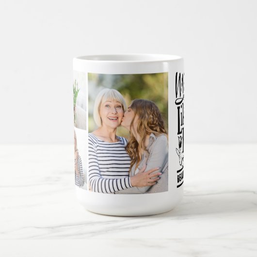 Mug Citation de mère moderne Collage de photos de fami (Centre)