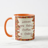 Mug Citation de motif de feuilles d'érable d'automne (Gauche)