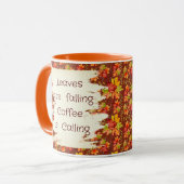 Mug Citation de motif de feuilles d'érable d'automne (Devant gauche)