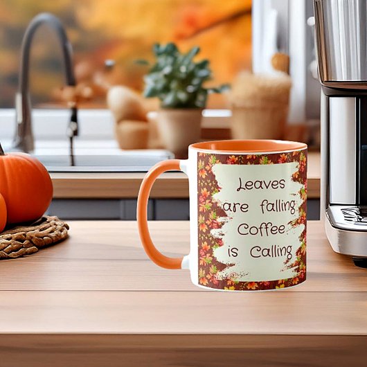 Mug Citation de motif de feuilles d'érable d'automne
