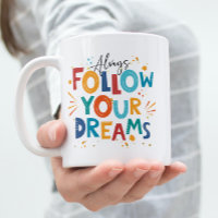Citation de motivation colorée blanche Suivez vos 