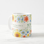 Mug Citation de motivation des fleurs de tournesol mon (Devant gauche)