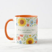 Mug Citation de motivation des fleurs de tournesol mon (Gauche)