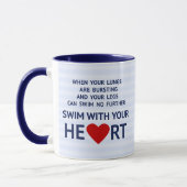 Mug Citation de motivation en natation bleu (Gauche)