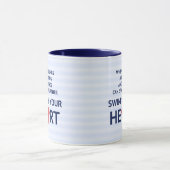 Mug Citation de motivation en natation bleu (Centre)