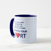 Mug Citation de motivation en natation bleu (Devant gauche)