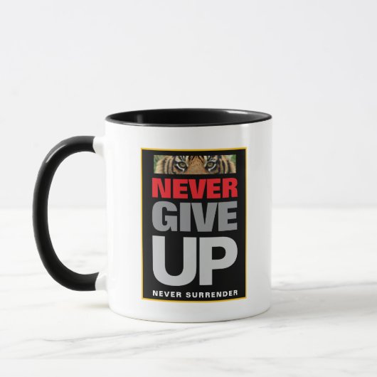 Mug Citation de motivation Ne jamais abandonner Ne jam (Gauche)