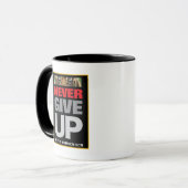 Mug Citation de motivation Ne jamais abandonner Ne jam (Devant gauche)